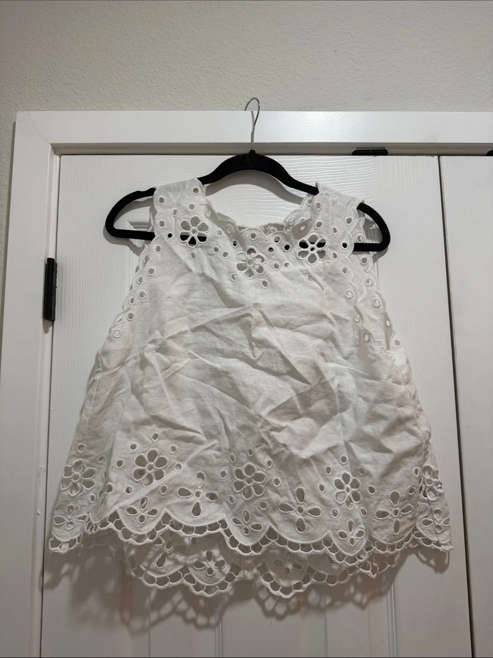 Madewell Embroidered Linen Eyelet High-Low Tank Medium